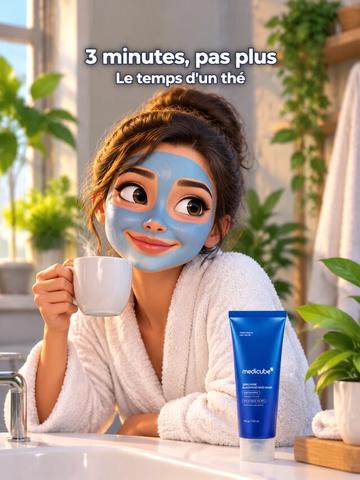 Sample carousel slide: the mask on, waiting with a cup of tea